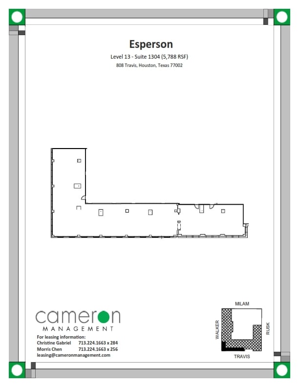 808 Travis St, Houston, TX à louer Plan d’étage– Image 1 sur 3