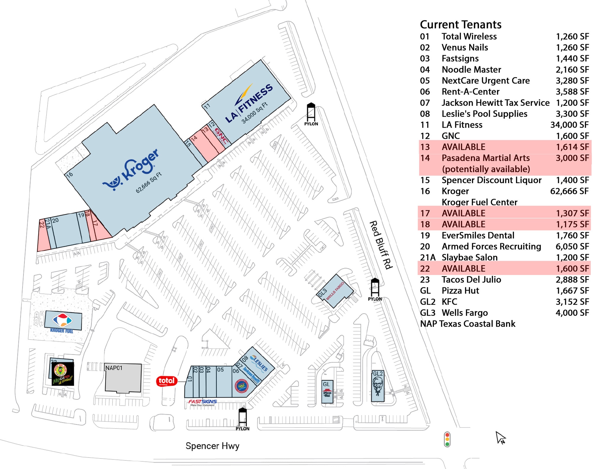6701-6831 Spencer Hwy, Pasadena, TX à louer Plan de site– Image 1 sur 1