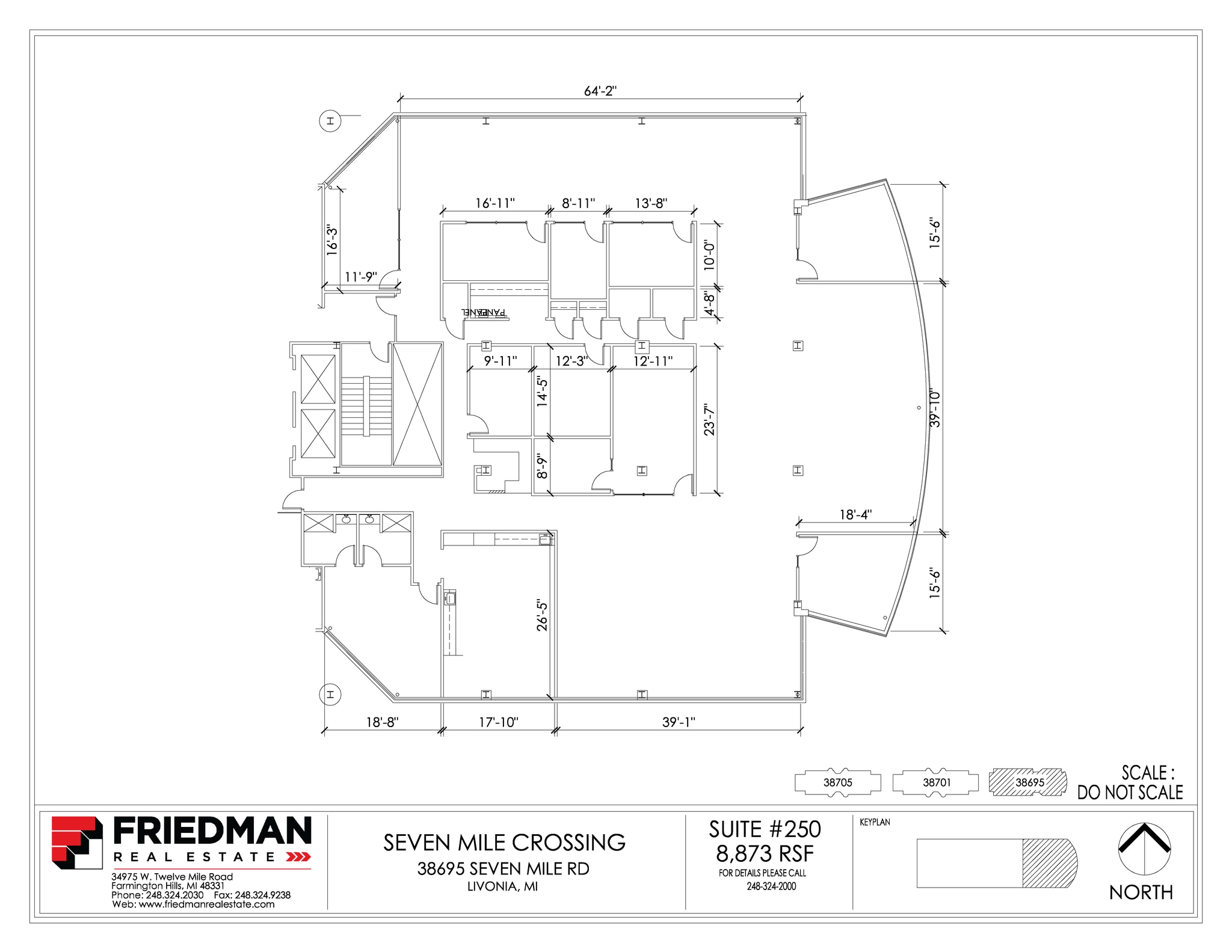 38705 7 Mile Rd, Livonia, MI à louer Plan d’étage– Image 1 sur 2
