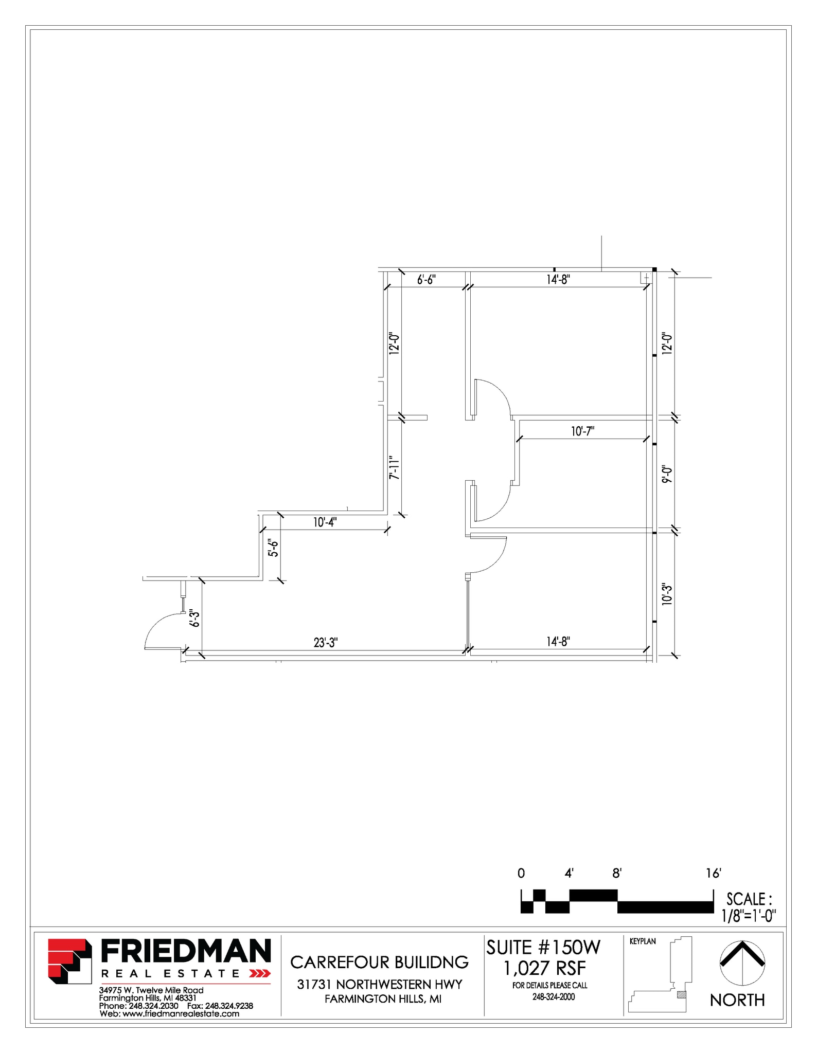 31731 Northwestern Hwy, Farmington Hills, MI à louer Plan d’étage– Image 1 sur 2
