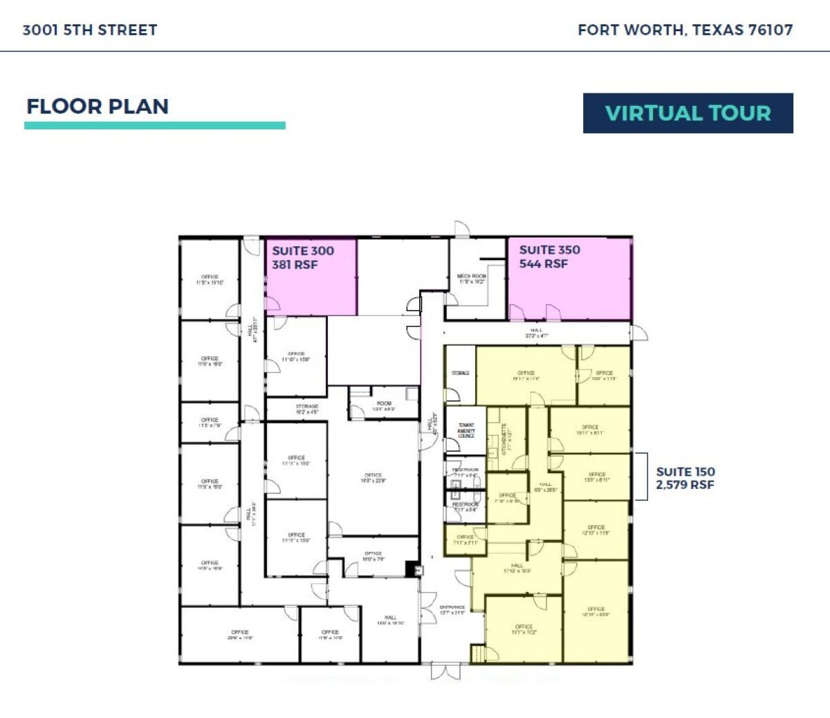 3001 5th St, Fort Worth, TX à louer Plan d’étage– Image 1 sur 4