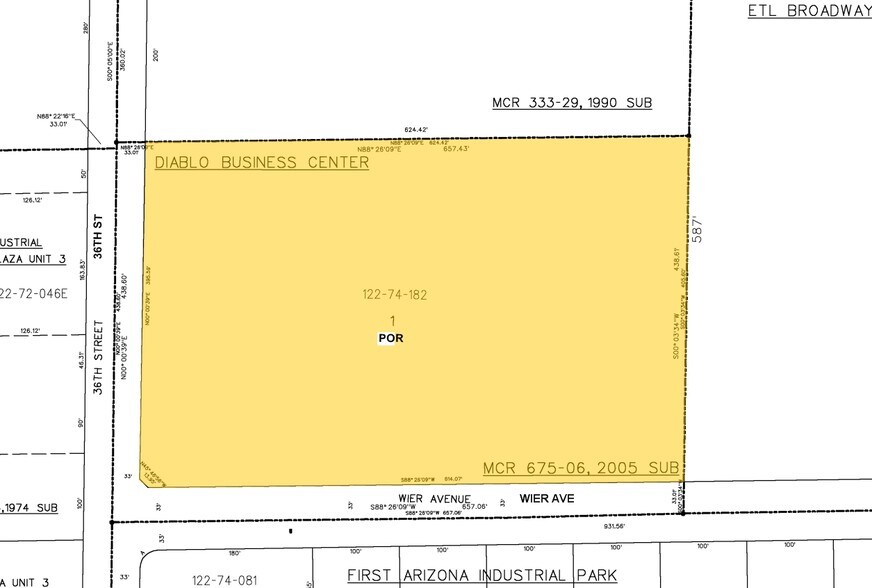 3660 E Wier Ave, Phoenix, AZ à louer - Plan cadastral – Image 2 sur 8