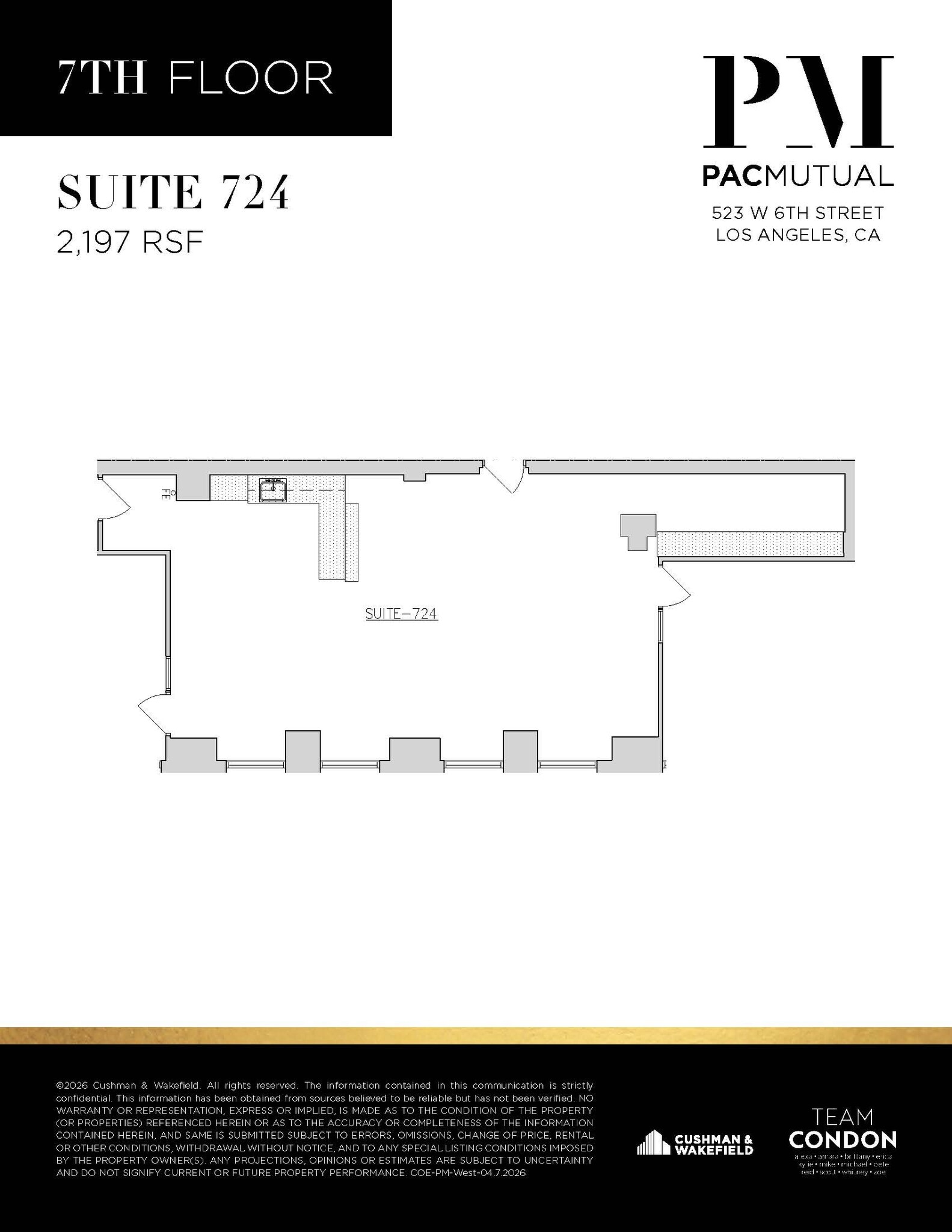 523 W 6th St, Los Angeles, CA à louer Plan d’étage– Image 1 sur 1