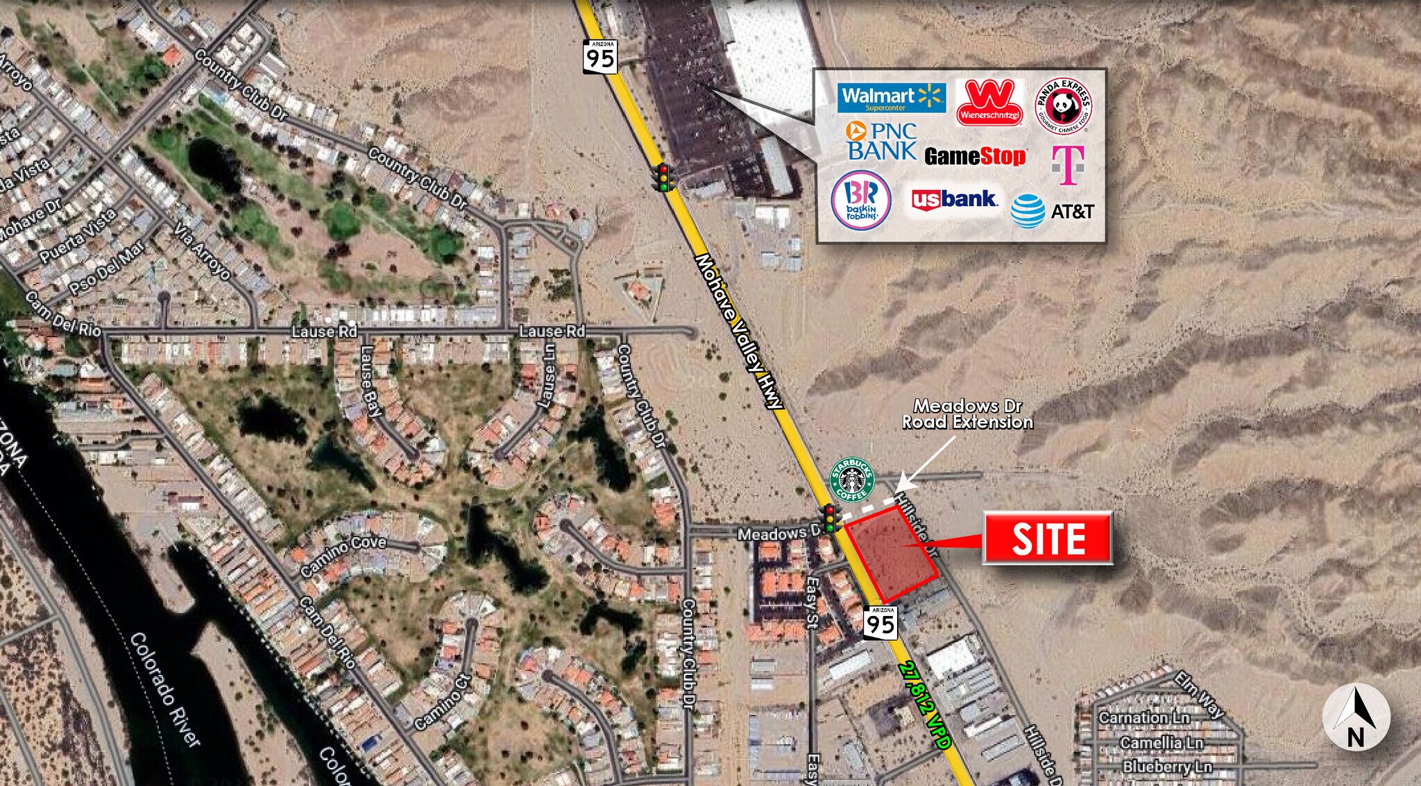 SEC Meadows Drive & Highway 95, Bullhead City, AZ à vendre Aérien– Image 1 sur 2