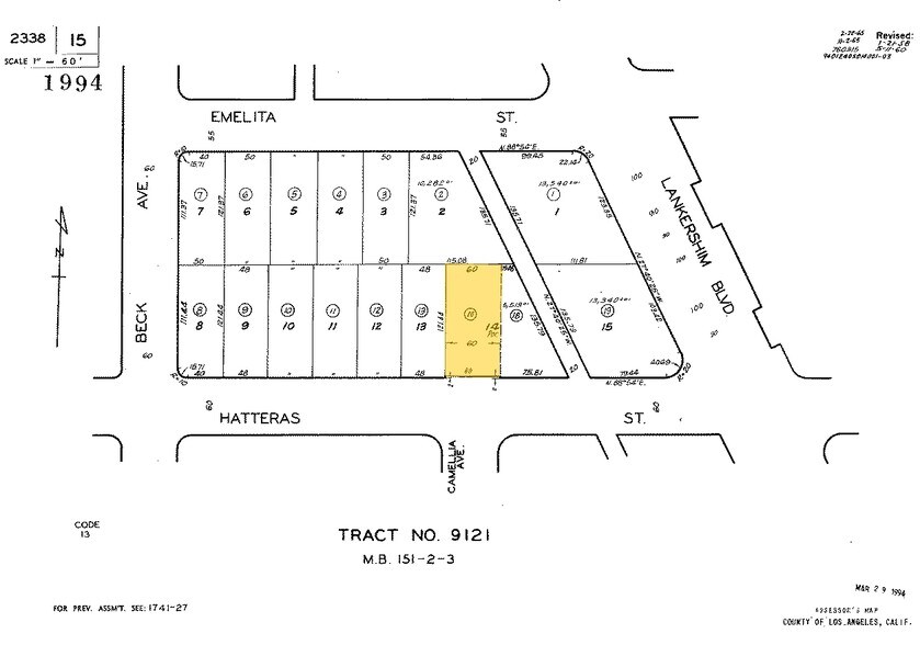 11501 Hatteras St, North Hollywood, CA à vendre - Plan cadastral – Image 2 sur 13