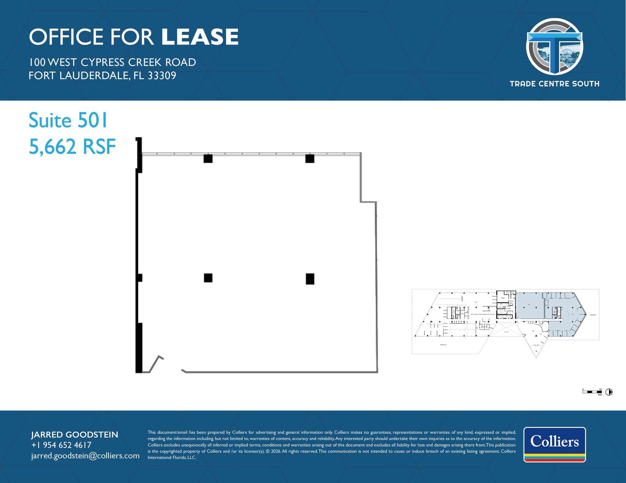 100 W Cypress Creek Rd, Fort Lauderdale, FL à louer Plan d’étage– Image 1 sur 2