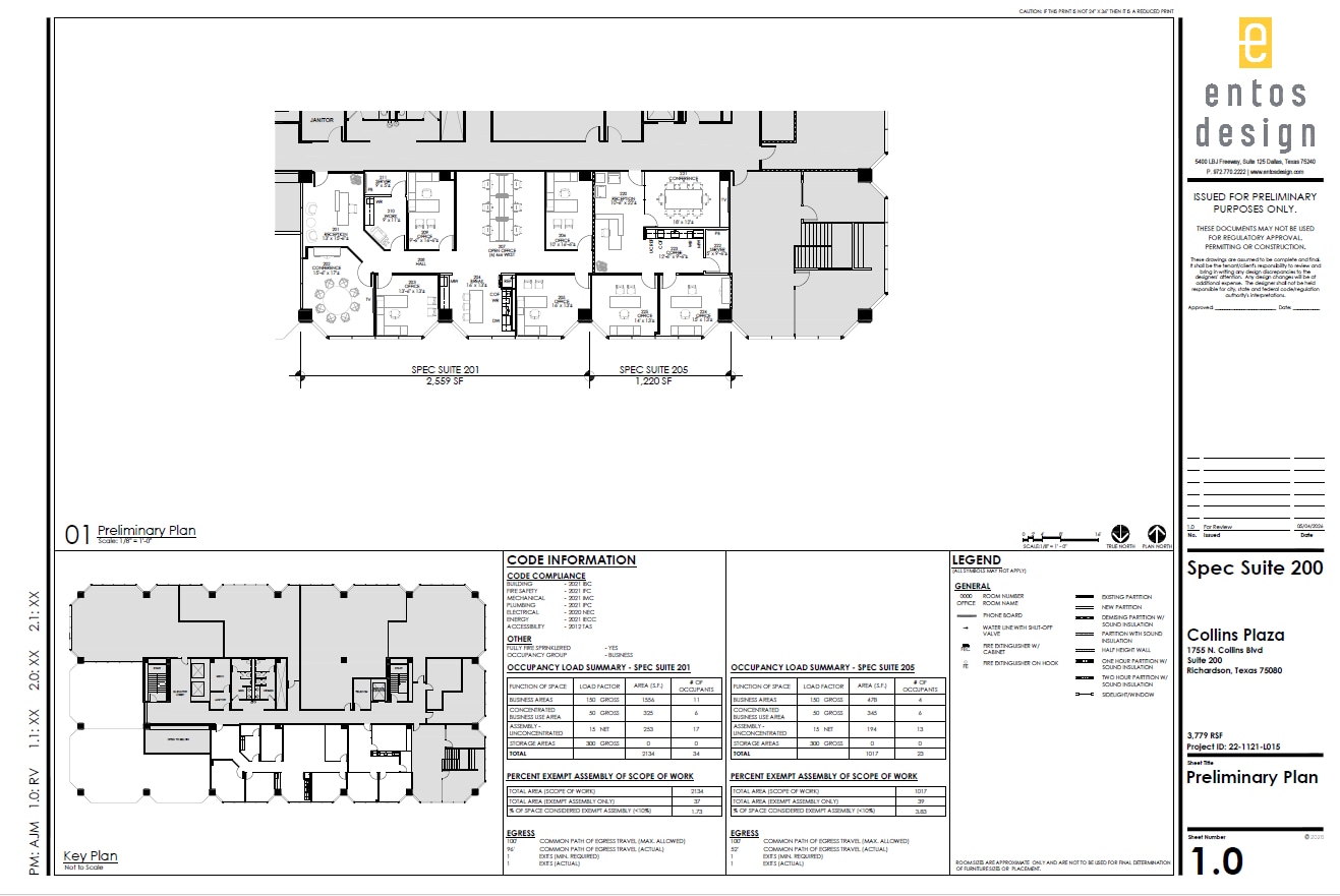 1755 N Collins Blvd, Richardson, TX à louer Plan d’étage– Image 1 sur 1