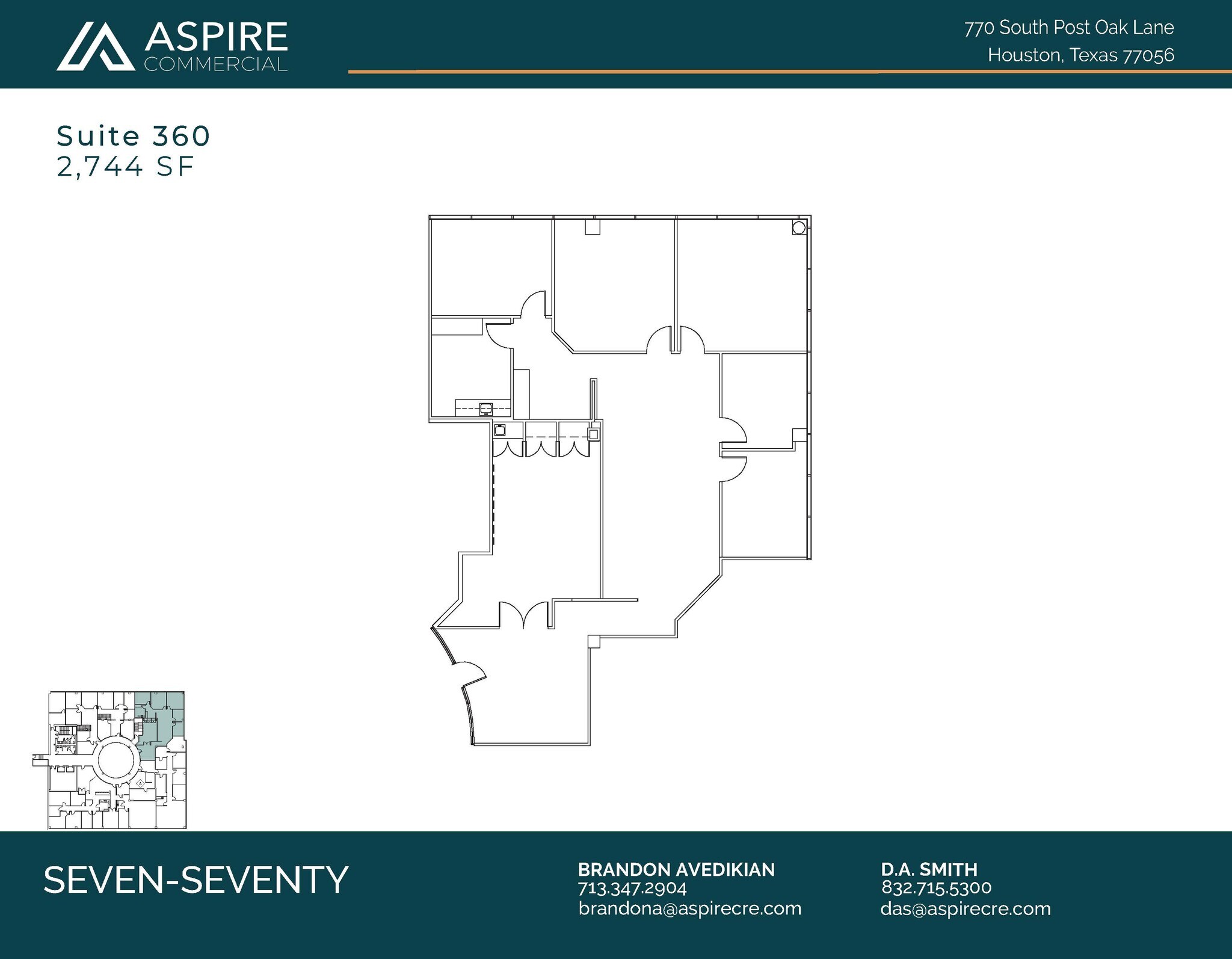 770 S Post Oak Ln, Houston, TX à louer Plan d’étage– Image 1 sur 1