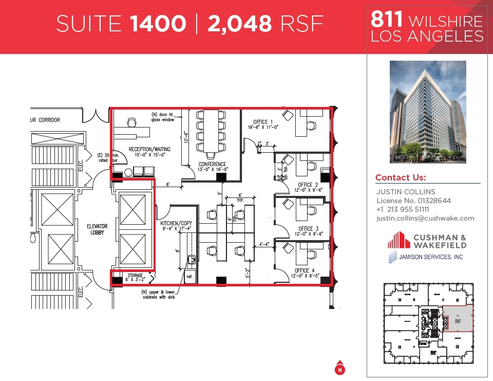 811 Wilshire Blvd, Los Angeles, CA à louer Plan d’étage– Image 1 sur 1