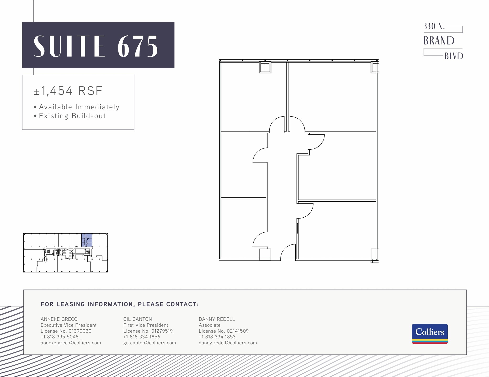330 N brand Blvd, Glendale, CA à louer Plan d’étage– Image 1 sur 1