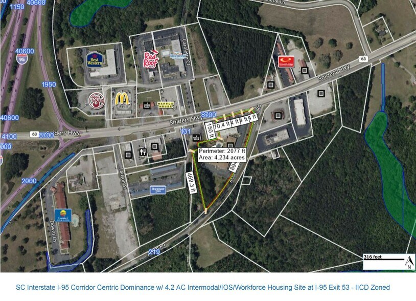 SC Interstate I-95 Corridor Centric Dominance w/ 4.2 AC Intermodal/IOS/Workforce Housing, Walterboro, SC à vendre - Photo principale – Image 1 sur 13