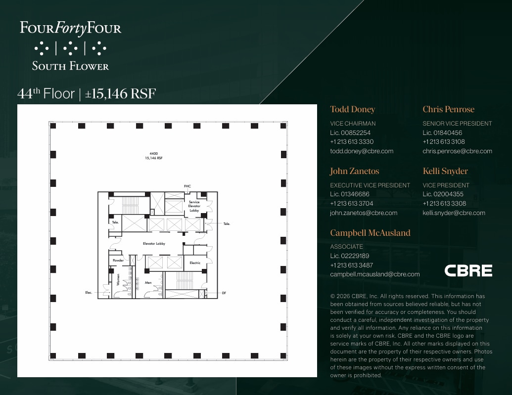 444 S Flower St, Los Angeles, CA à louer Plan d’étage– Image 1 sur 1