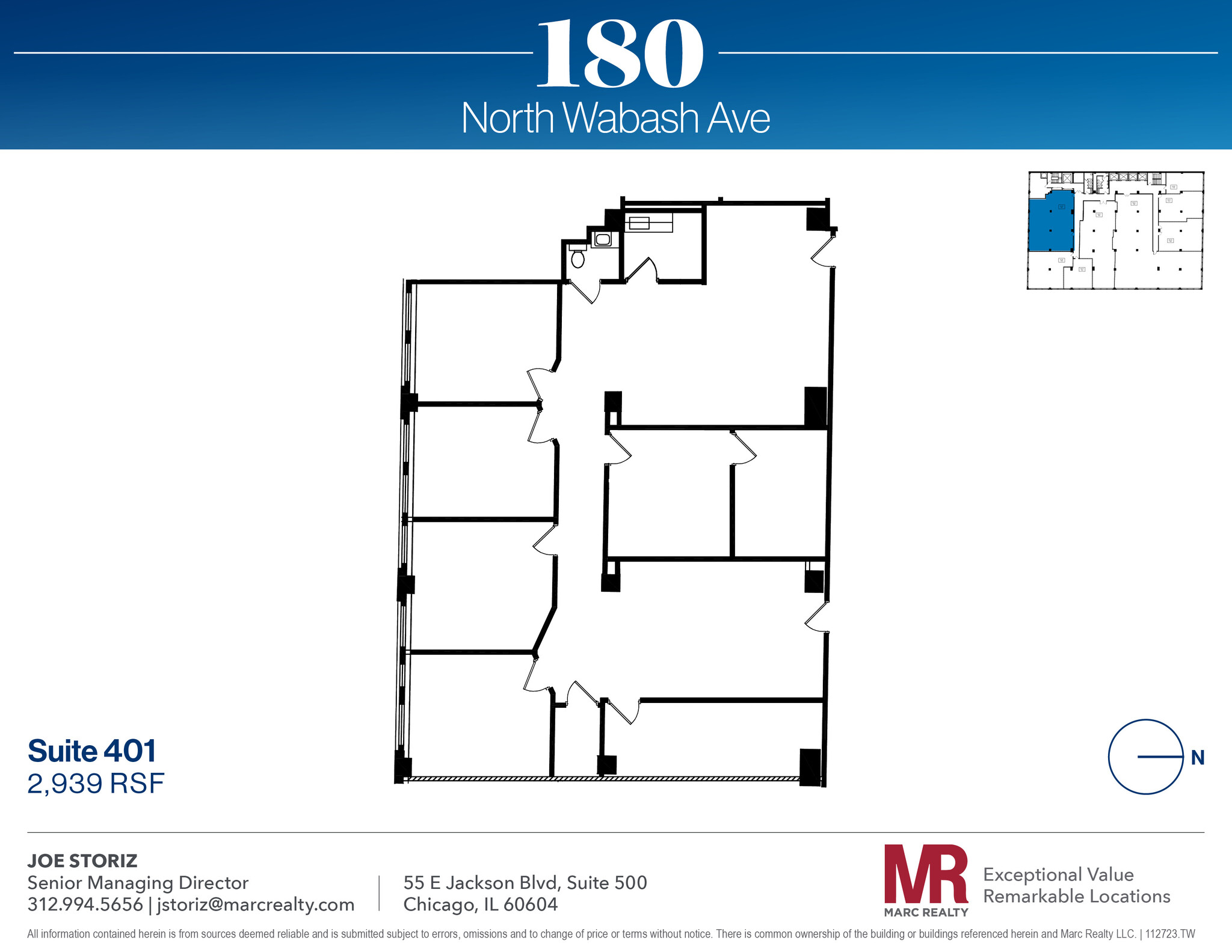 180 N Wabash Ave, Chicago, IL à louer Plan d’étage– Image 1 sur 10