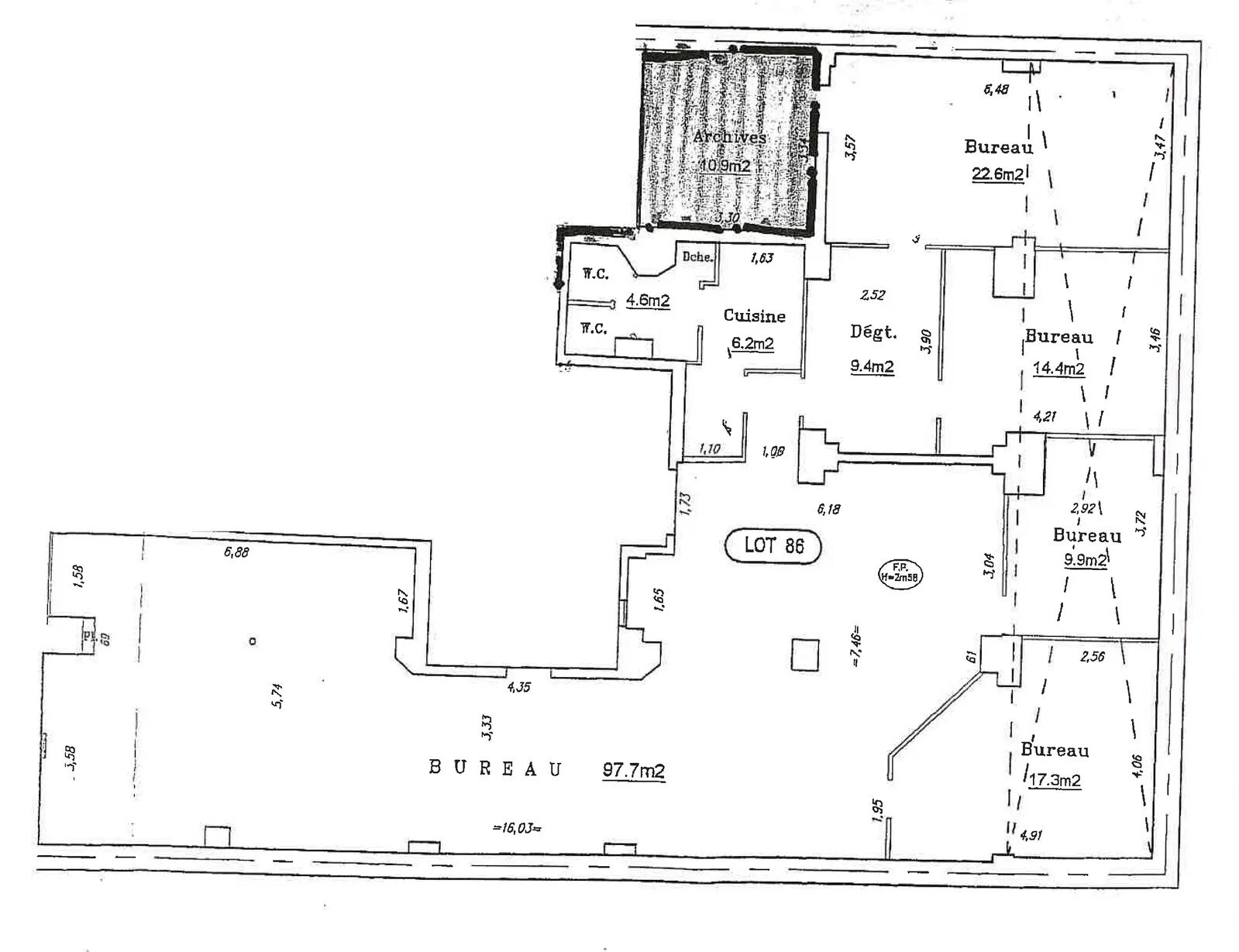 Bureau dans Paris à vendre Plan d’étage– Image 1 sur 3
