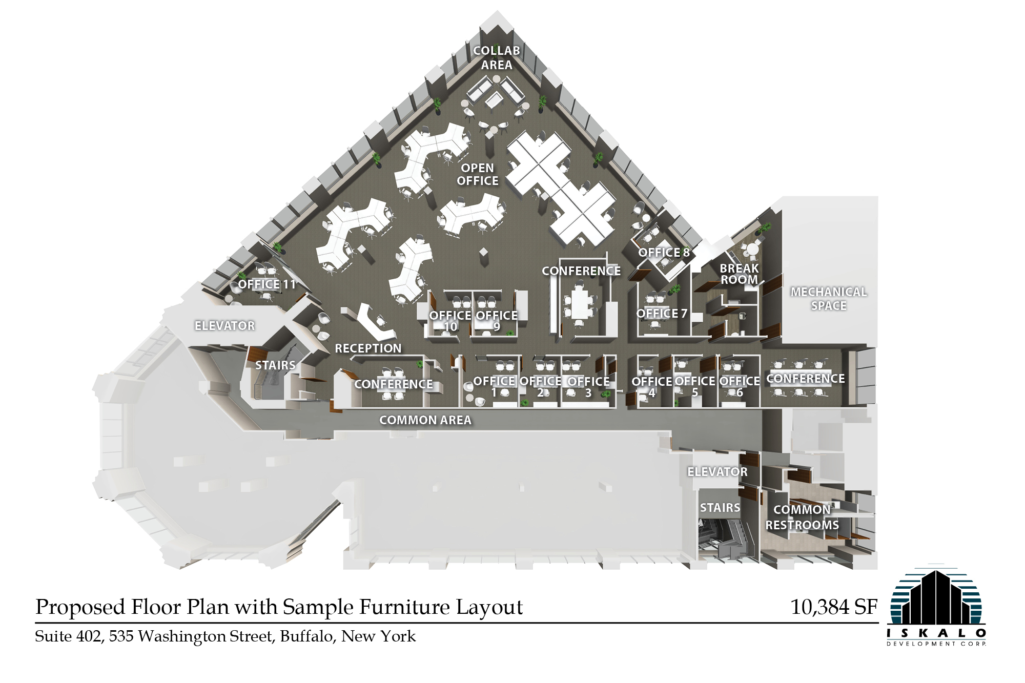 535 Washington St, Buffalo, NY à louer Plan d’étage– Image 1 sur 1