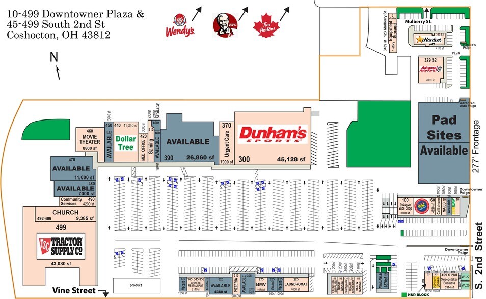 300-499 Downtowner Plz, Coshocton, OH à louer - Plan de site – Image 2 sur 12