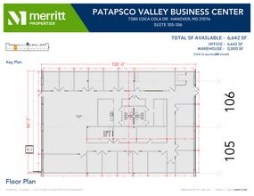 7380 E Coca Cola Dr, Hanover, MD à louer Plan d’étage– Image 1 sur 1