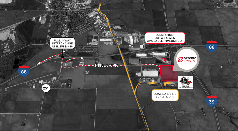 SEC Steward Road & Ritchie Rd, Rochelle, IL à vendre - Aérien – Image 2 sur 3