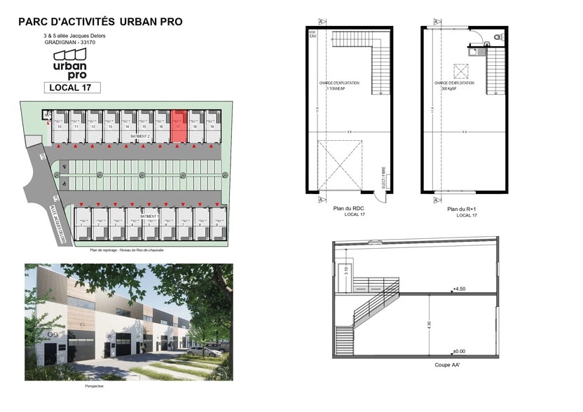 5 Allée Jacques Delors, Gradignan à louer - Plan de site – Image 2 sur 5