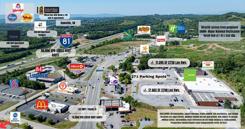 2726 Lee Hwy, Troutville, VA à louer - Photo de l’immeuble – Image 2 sur 3
