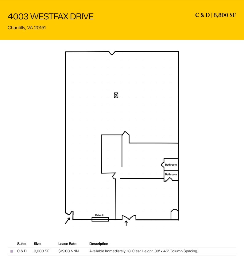 4001-4003 Westfax Dr, Chantilly, VA à louer Plan d’étage– Image 1 sur 1