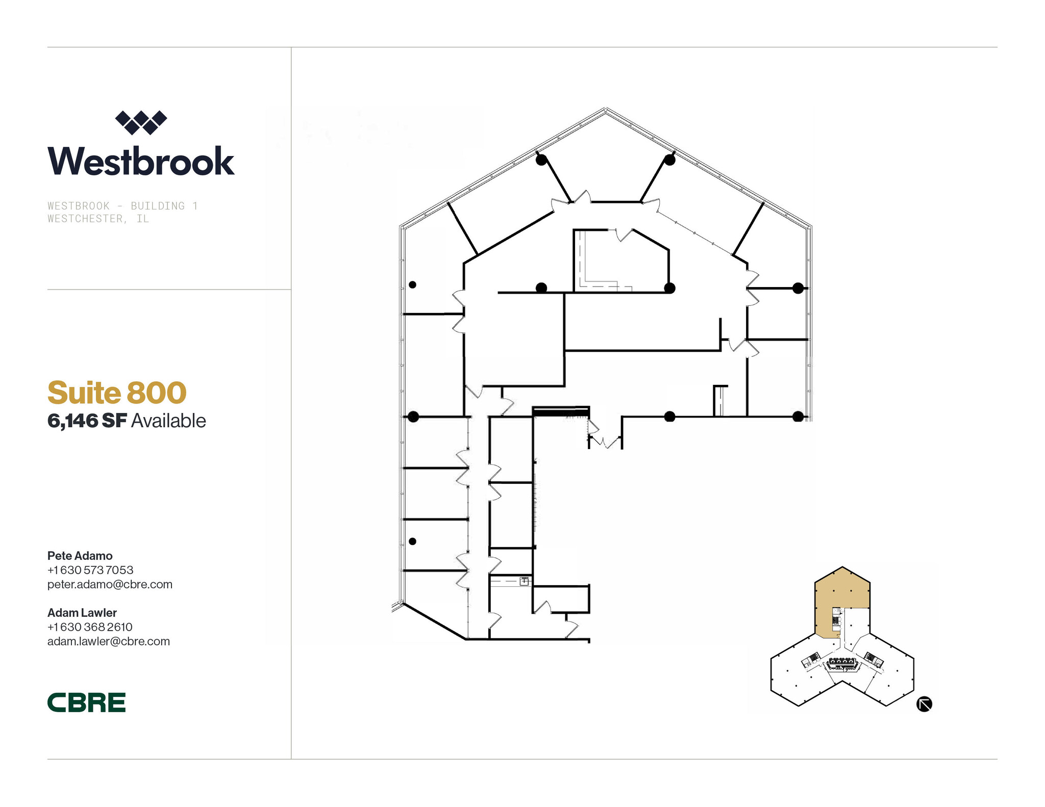 1 Westbrook Corporate Ctr, Westchester, IL à louer Plan d’étage– Image 1 sur 1