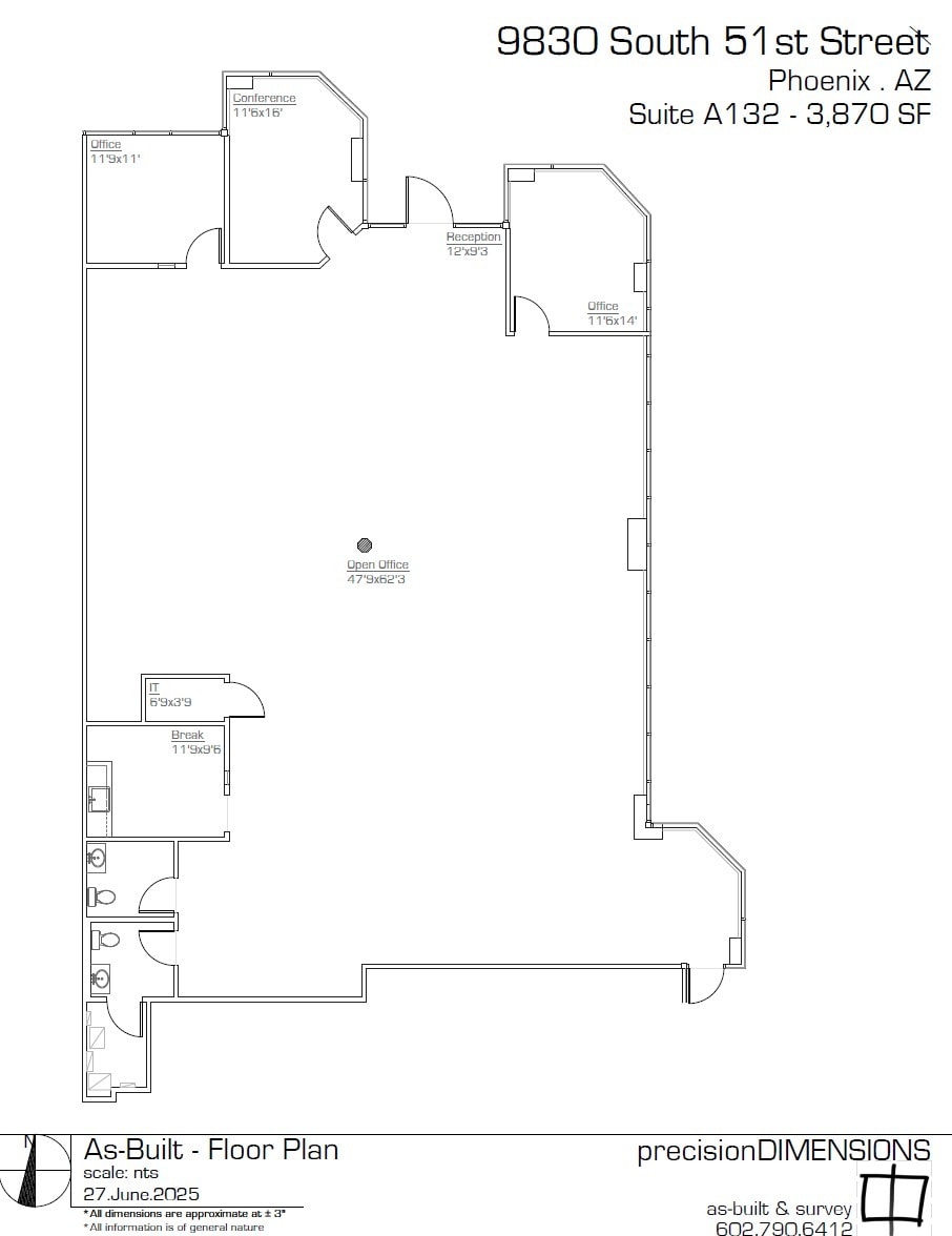9831 S 51st St, Phoenix, AZ à louer Plan d’étage– Image 1 sur 11