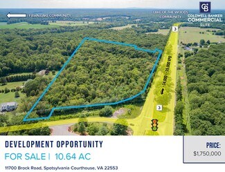 Plus de détails pour 11700 Brock Rd, Spotsylvania, VA - Terrain à vendre