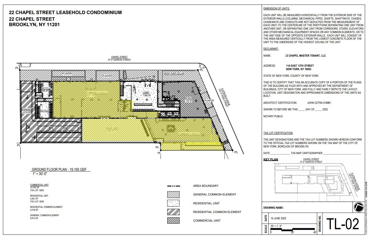 22 Chapel St, Brooklyn, NY à louer Plan d’étage– Image 1 sur 1