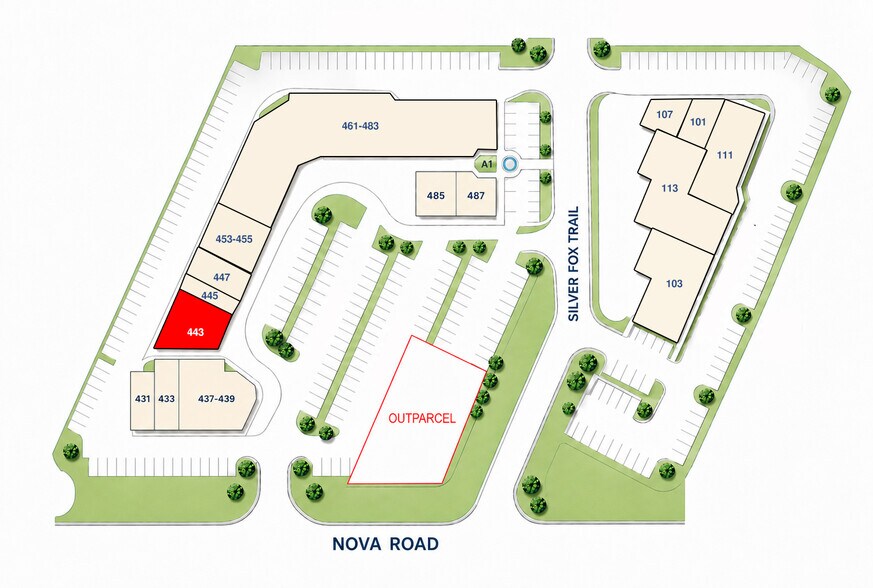 431-487 S Nova Rd, Ormond Beach, FL à louer - Plan de site – Image 2 sur 6
