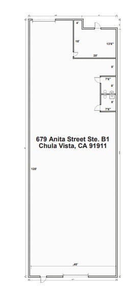 675 Anita St, Chula Vista, CA à louer Plan d’étage– Image 1 sur 2