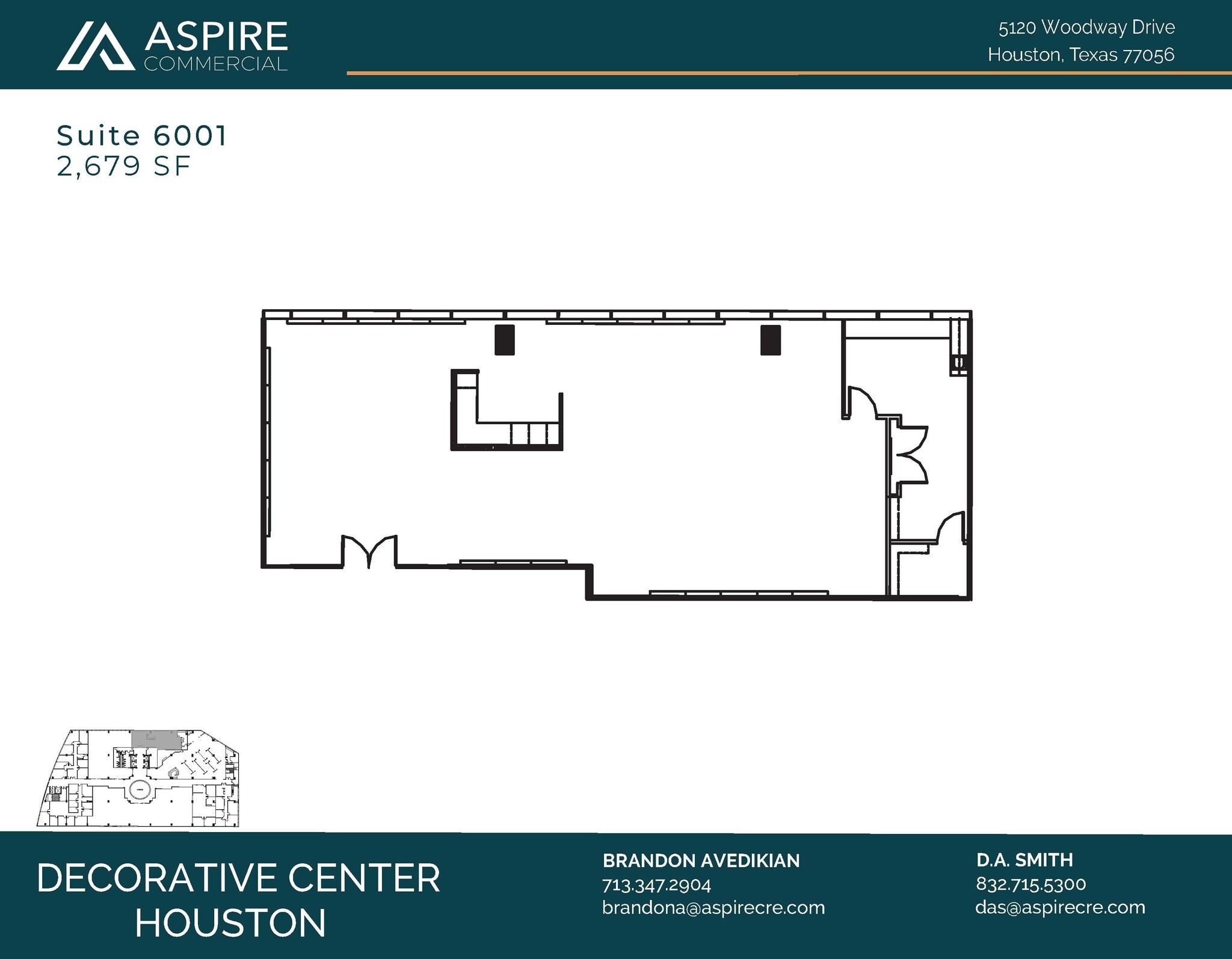 5120 Woodway Dr, Houston, TX à louer Plan d’étage– Image 1 sur 5