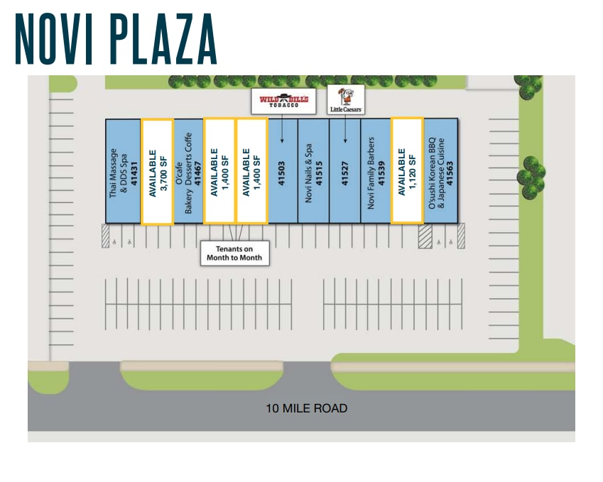 41431-41583 W 10 Mile Rd, Novi, MI à louer Plan d’étage– Image 1 sur 1