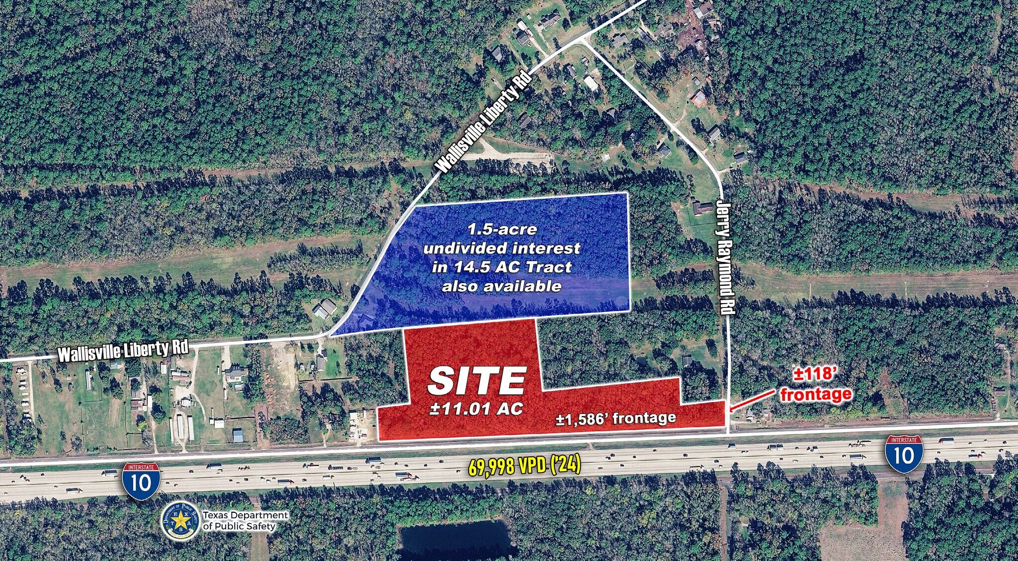 I-10 & Jerry Raymond Rd, Wallisville, TX à vendre Aérien– Image 1 sur 4