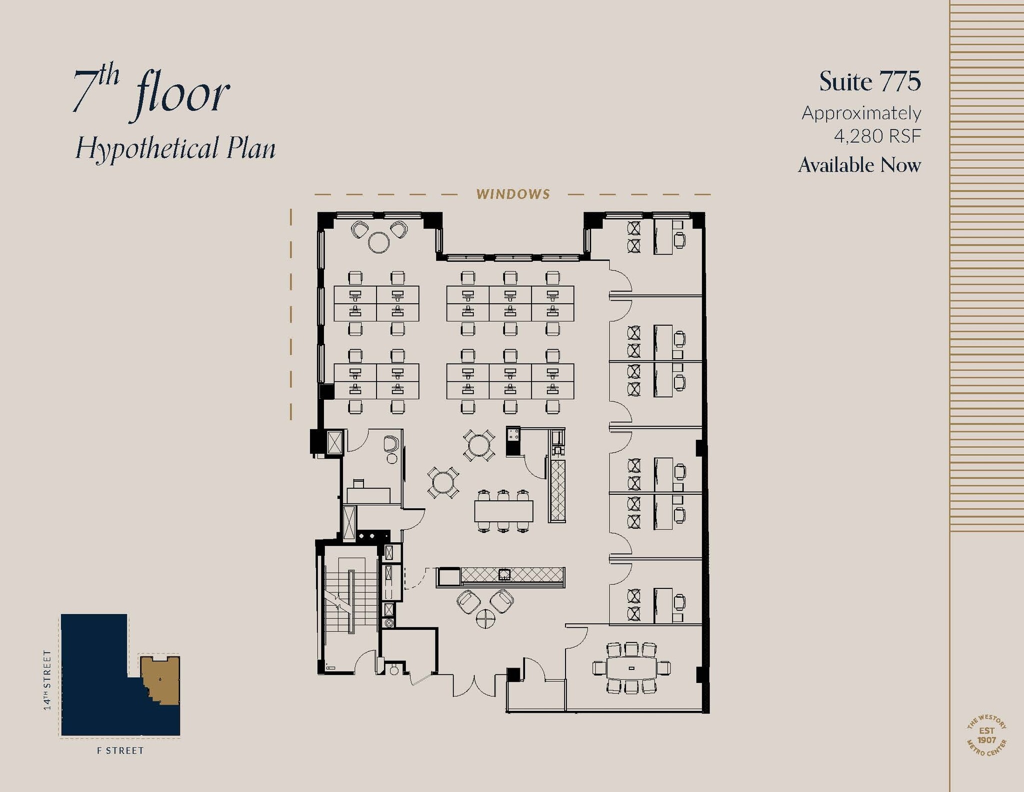 607 14th St NW, Washington, DC à louer Plan d’étage– Image 1 sur 1