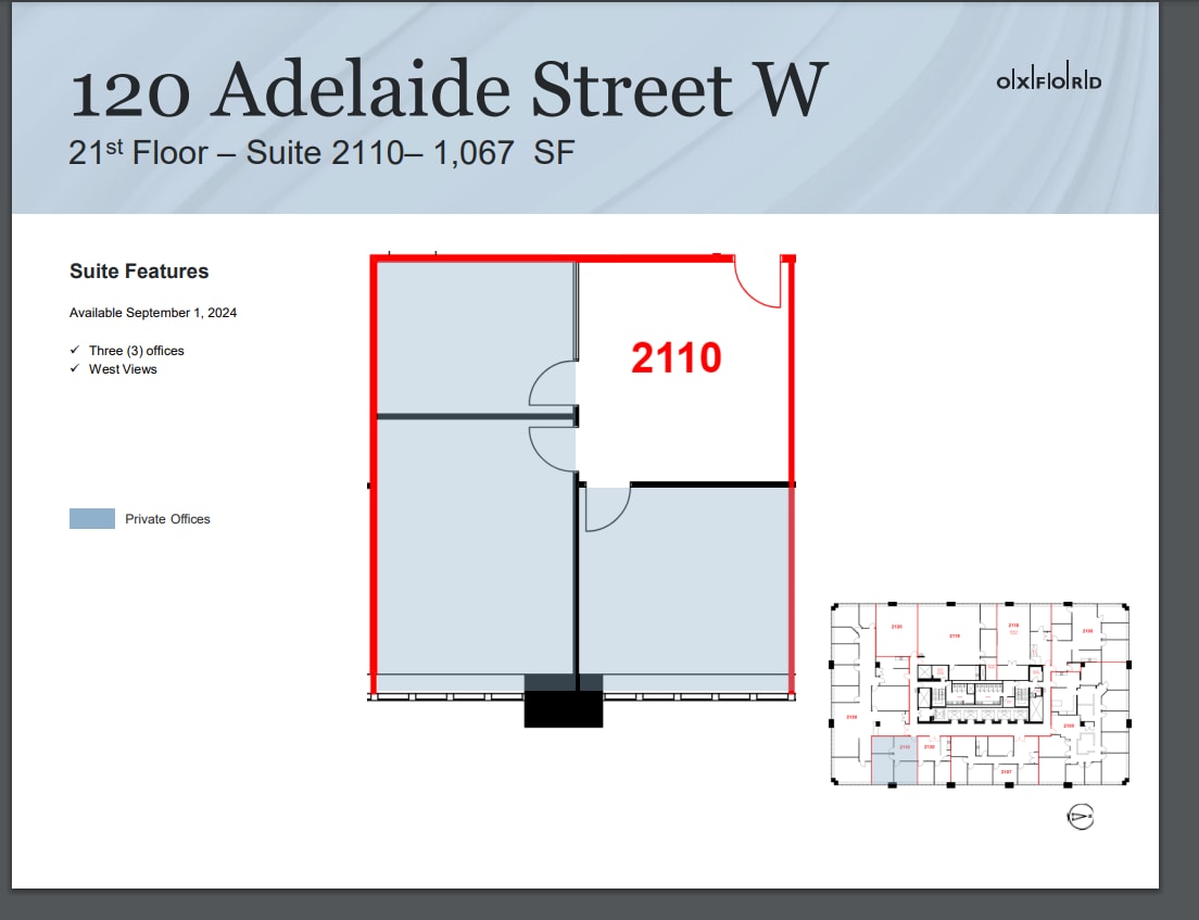 120 Adelaide St W, Toronto, ON à louer Plan d’étage– Image 1 sur 1