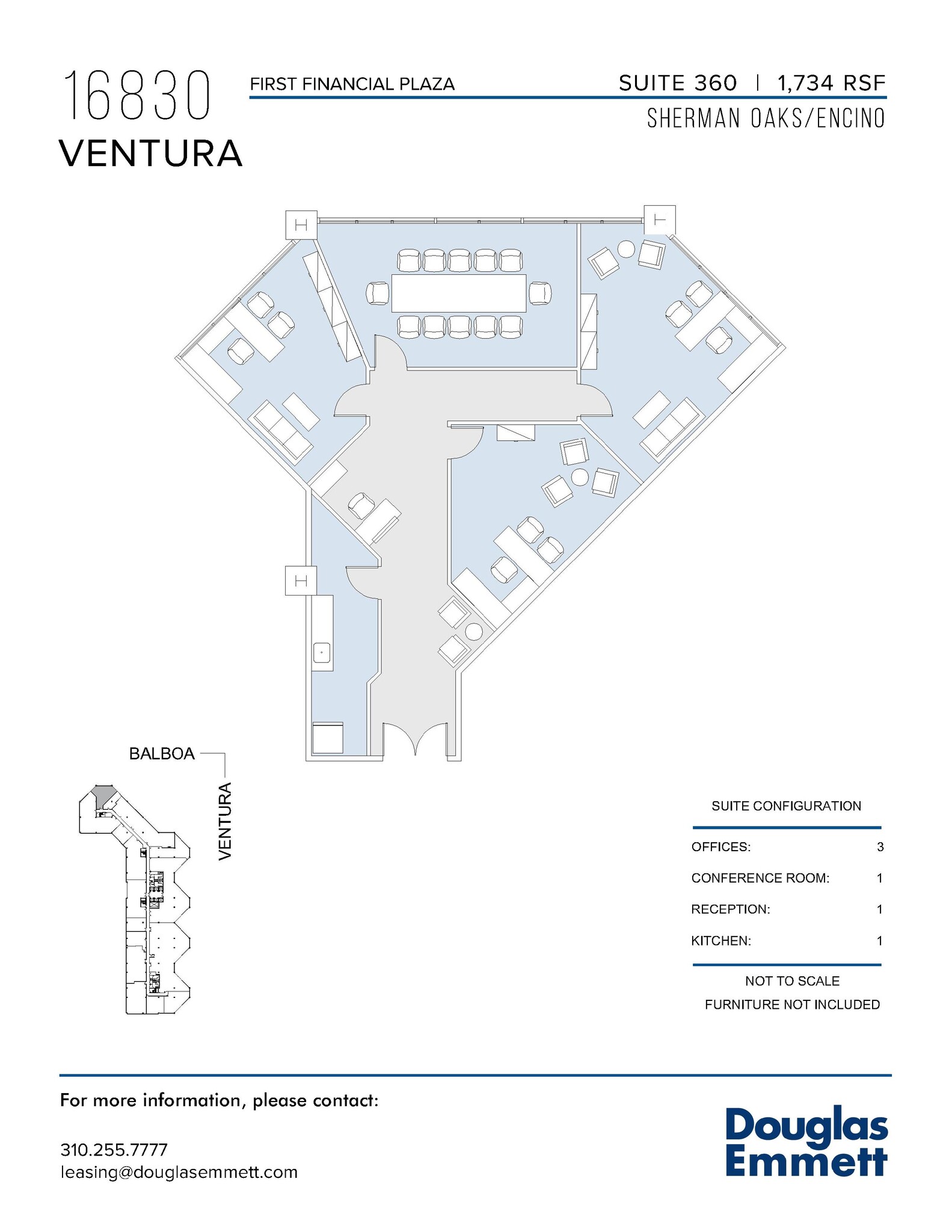 16830 Ventura Blvd, Encino, CA à louer Plan d’étage– Image 1 sur 1