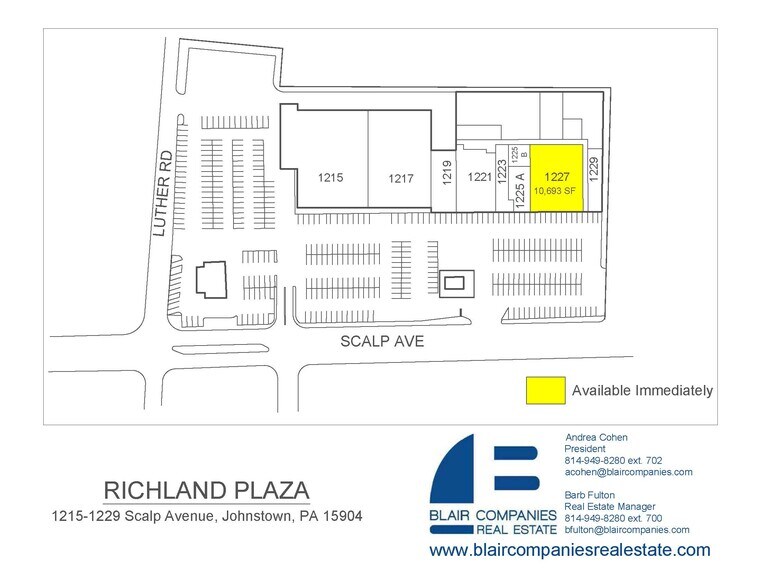 1201-1227 Scalp Ave, Johnstown, PA à louer - Plan d’étage – Image 2 sur 16