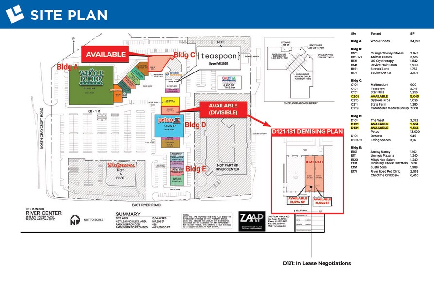 5555-5635 E River Rd, Tucson, AZ à louer - Plan de site – Image 3 sur 4