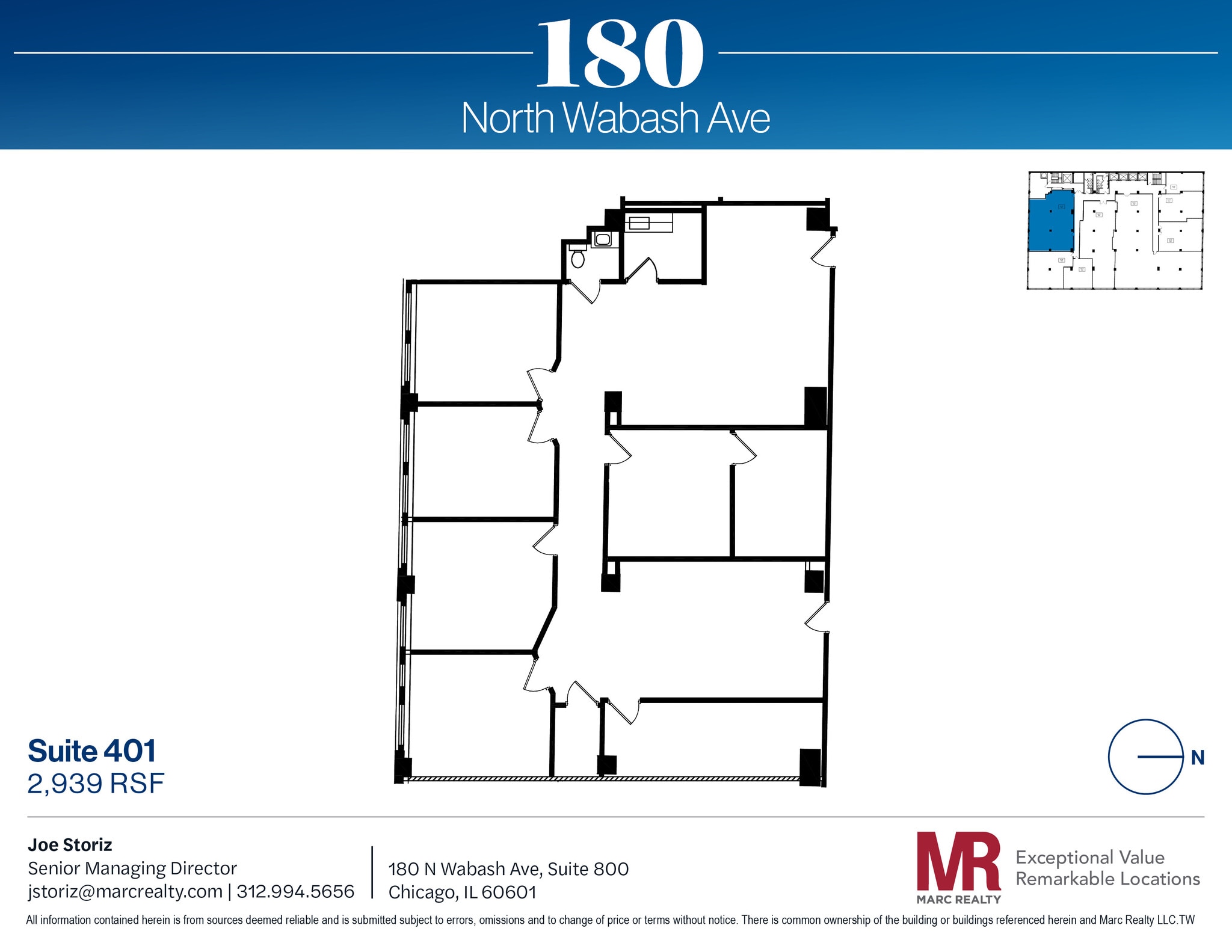 180 N Wabash Ave, Chicago, IL à louer Plan d’étage– Image 1 sur 7