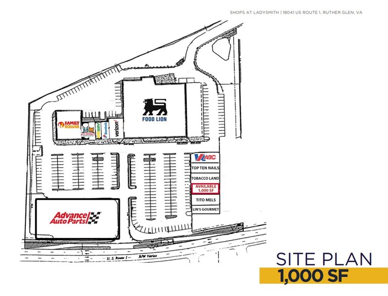 17495 US Route 1, Ruther Glen, VA à louer - Plan de site – Image 3 sur 3
