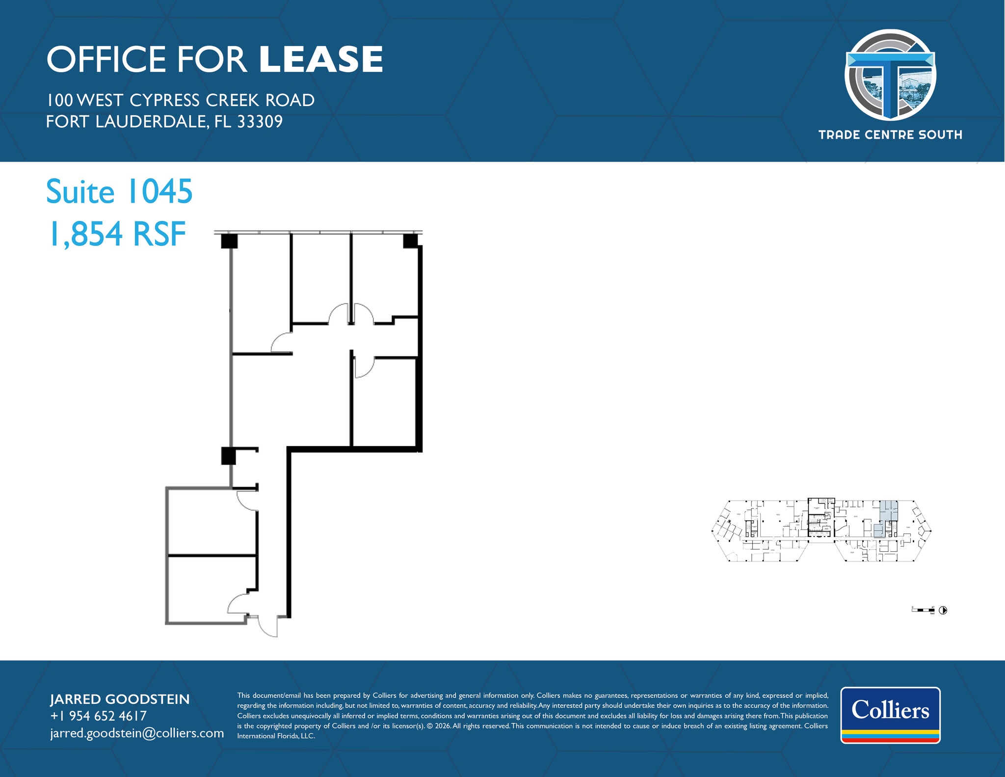 100 W Cypress Creek Rd, Fort Lauderdale, FL à louer Plan d’étage– Image 1 sur 1