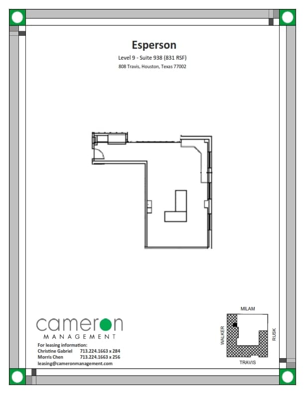 808 Travis St, Houston, TX à louer Plan d’étage– Image 1 sur 1