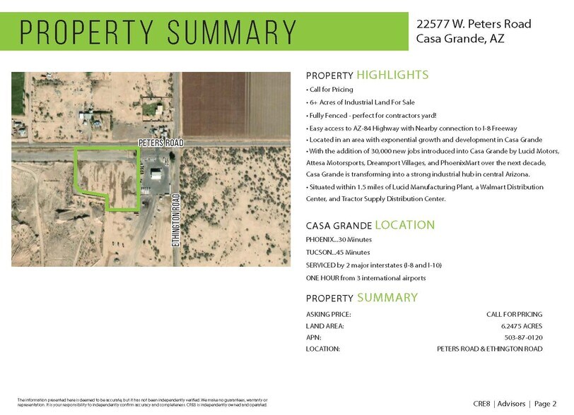 22577 W Peters Rd, Casa Grande, AZ à vendre - Photo de l’immeuble – Image 2 sur 3