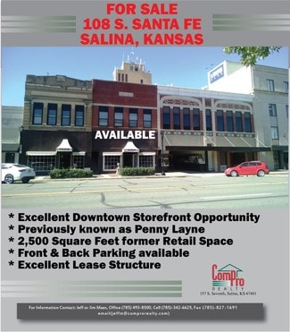 Plus de détails pour 108 S Santa Fe Ave, Salina, KS - Local commercial à louer