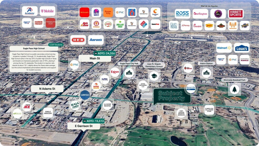 350 S Adams St, Eagle Pass, TX à vendre - Aérien – Image 2 sur 2
