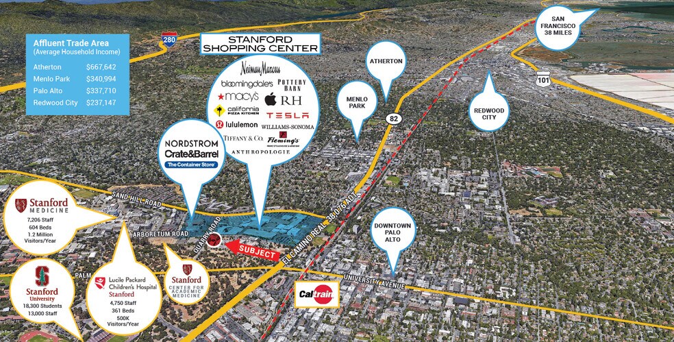 395 Quarry Rd, Palo Alto, CA à louer - Aérien – Image 3 sur 9
