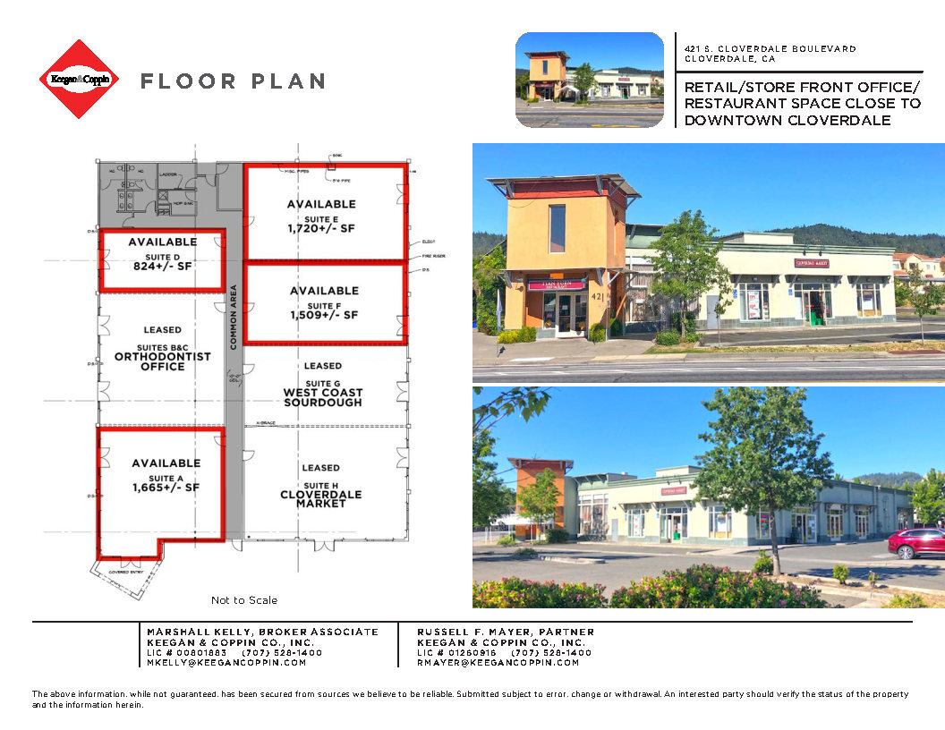 421 S Cloverdale Blvd, Cloverdale, CA à vendre Plan d’étage– Image 1 sur 5