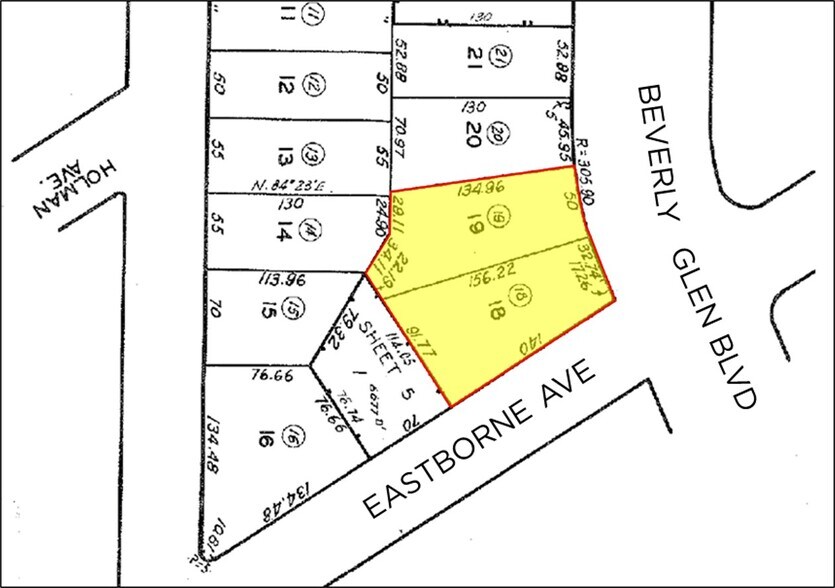 10401 Eastborne Ave & 1645 South Beverly Glen Blvd, Los Angeles, CA à vendre - Plan cadastral – Image 3 sur 6