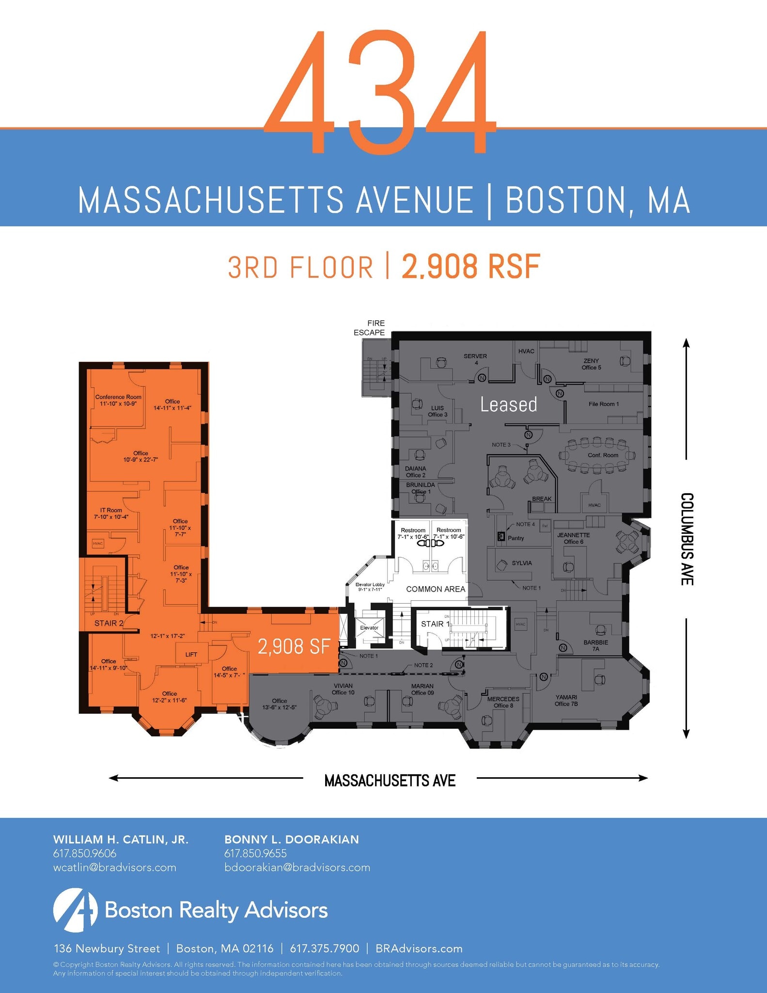 434-440 Massachusetts Ave, Boston, MA à louer Plan d’étage– Image 1 sur 1